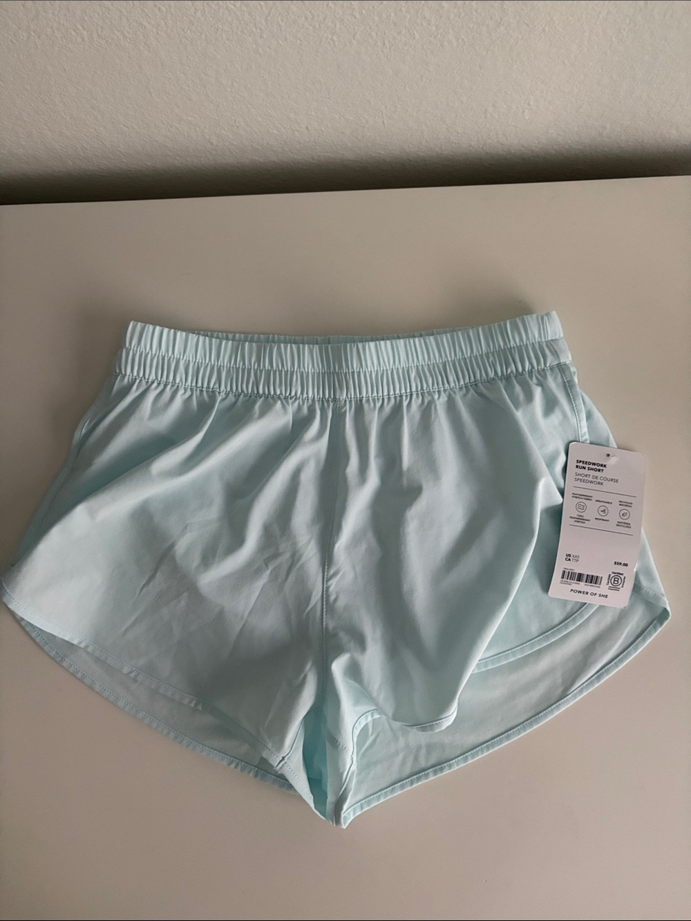 NWT Speedwork Mid Rise 2 1/2" Run Short - Sky - XXS - Picture 5 of 11